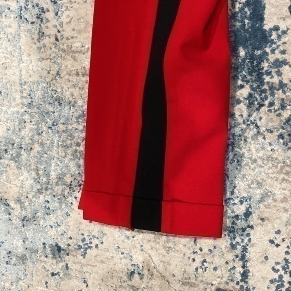 Mason Red Cropped Trousers Black Side Stripes - Picture 6 of 7